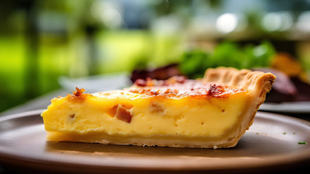 Cottage cheese tart with raisins and nuts on a plateの素材
