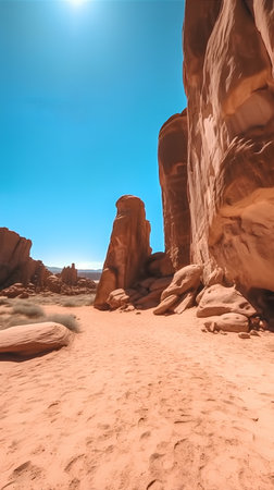 Arches National Park in Utah, United States. 3d renderの素材