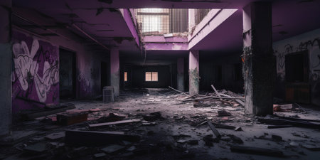 ruins of a very heavily polluted industrial factory, industrial series.の素材