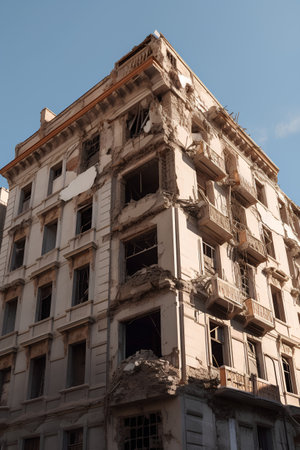 Ruins of a building in the city of Havana, Cuba.の素材