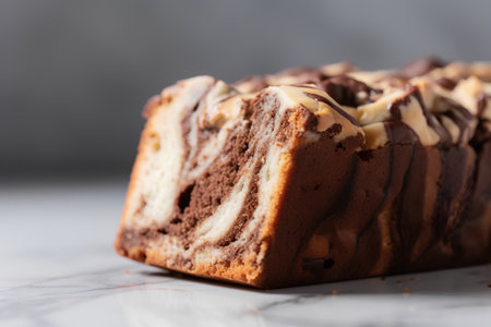 Chocolate roll cakele background, selective focus, shallow DOF.の素材