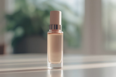 Cosmetic bottle with pipette on the table. 3d renderingの素材