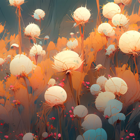 Seamless floral pattern with dandelions. Vector illustration.の素材