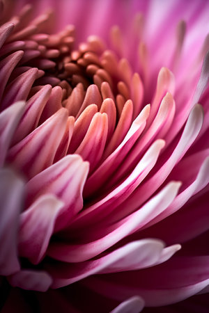 Close up of pink chrysanthemum flower. Macro.の素材