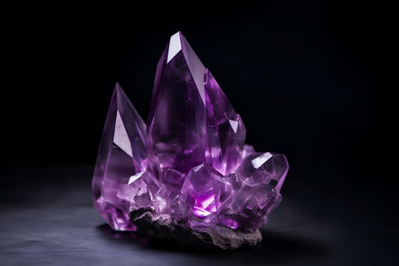 amethyst on a black background, studio shot, shallow DOFの素材