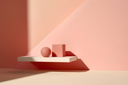 Minimal abstract background with geometrical forms. 3d renderの素材