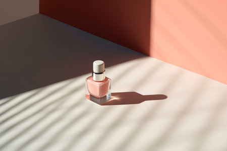 Nail polish bottle on white background with shadows. 3d renderの素材