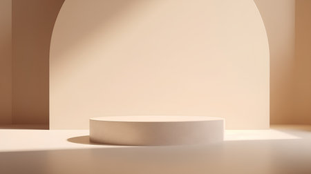 3d render of abstract geometric forms. Minimal scene with podium for product presentation.の素材