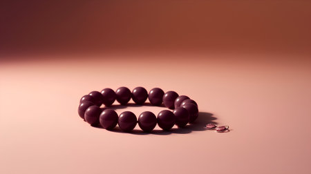 Bracelet made of beads on a pink background. 3d renderingの素材