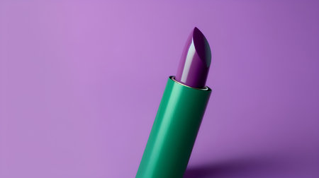 Lipstick on a purple background. 3d render illustration.の素材