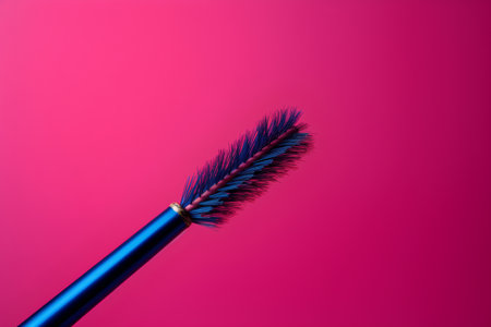 Blue feather on a pink background close-up. Minimalismの素材