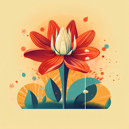 Flower on grunge background. Vector illustration. Eps 10.の素材