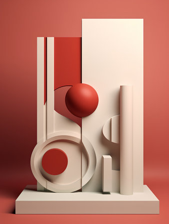 3d abstract geometric forms. Minimalist background. 3d render illustrationの素材
