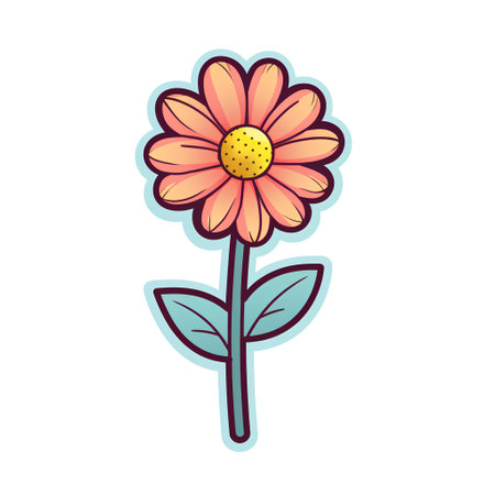 Cute flower icon. Vector illustration in doodle style.の素材