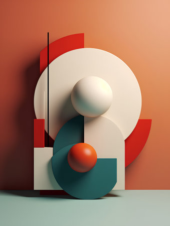 Abstract minimal geometric background. 3d rendering, 3d illustration.の素材