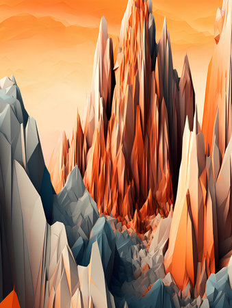 Colorful abstract mountain landscape. Vector illustration for your graphic design.の素材