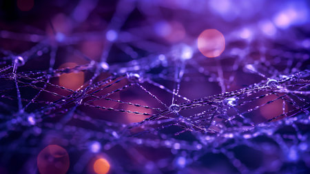 abstract purple bokeh background from spider web. 3d renderingの素材