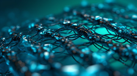 Abstract 3d rendering of chaotic structure. Futuristic background with chaotic particles.の素材