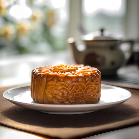 Moon cake for Mid-Autumn Festival (Chinese Mooncake)の素材