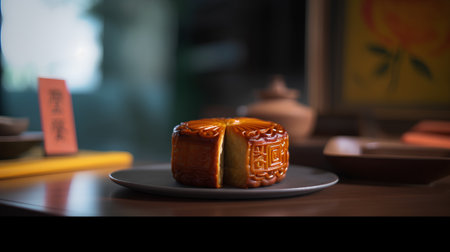 Moon cake for Mid-Autumn Festival (Chinese mid-autumn festival)の素材
