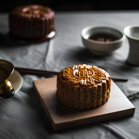 Moon cake for Mid-Autumn Festival, chinese dessert.の素材