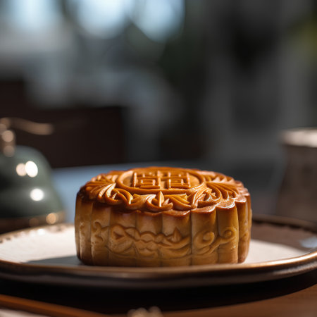 Moon cake for Mid-Autumn Festival, Chinese traditional dessert.の素材