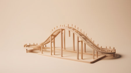 Rollercoaster on a beige background. 3d renderingの素材
