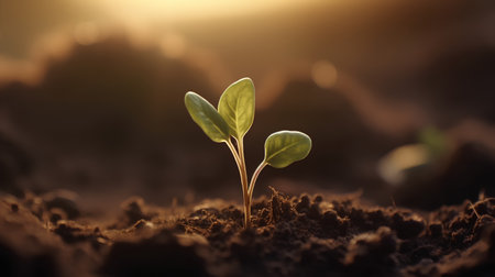Plant seedling illustrating concept of new life and natural development.の素材