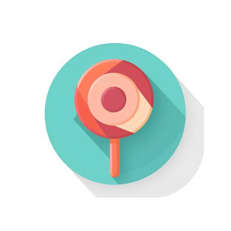 Lollipop flat icon with long shadow. Vector Illustration.の素材