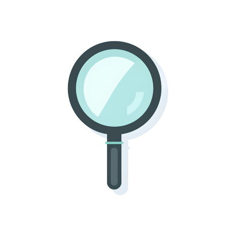 Magnifying glass icon, vector illustration. Flat design style with long shadow.の素材