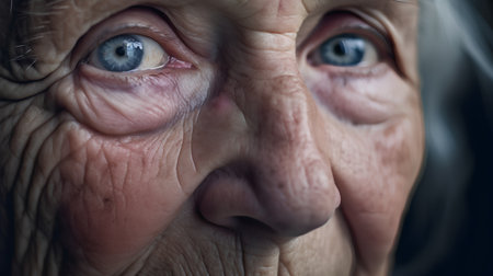 Portrait of an elderly woman. Close-up. Selective focus.の素材