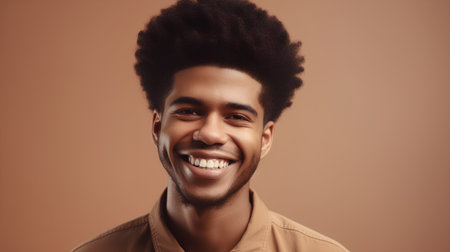 Handsome african american man with afro hairstyleの素材