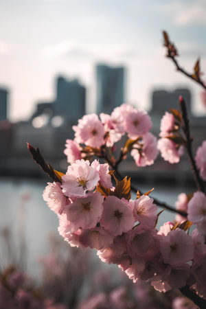 cherry blossom in Tokyo, Japan. Cherry blossom backgroundの素材