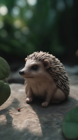 Hedgehog in the garden. (Scientific name: Erinaceus Europaeus)の素材