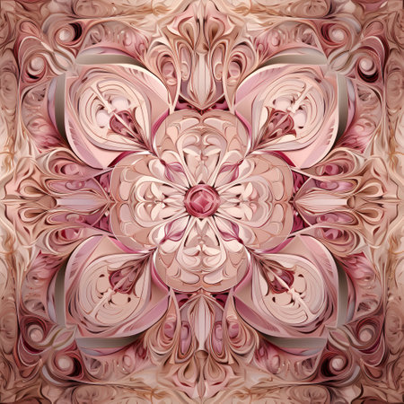 Seamless texture with abstract floral pattern in pink and beige colorsの素材
