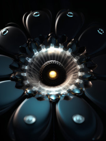 3D surreal illustration. Sacred geometry. Mysterious psychedelic relaxation pattern. Fractal abstract texture. Digital artwork graphic astrology magicの素材