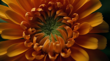 Close-up of an orange chrysanthemum flower.の素材
