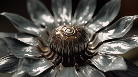 A macro shot of a chrysanthemum flower bud.の素材