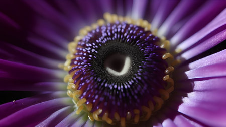 Macro shot of a purple gerbera daisy flower.の素材
