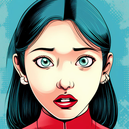 Beautiful girl in comics style. Vector illustration for your design.の素材