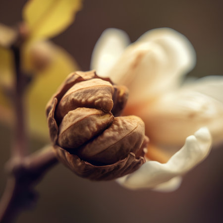 Magnolia flower in spring. Filtered image processed vintage effect.の素材