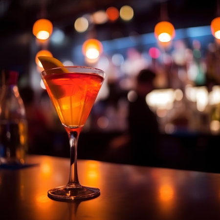 cocktail in the bar at night club, shallow depth of fieldの素材