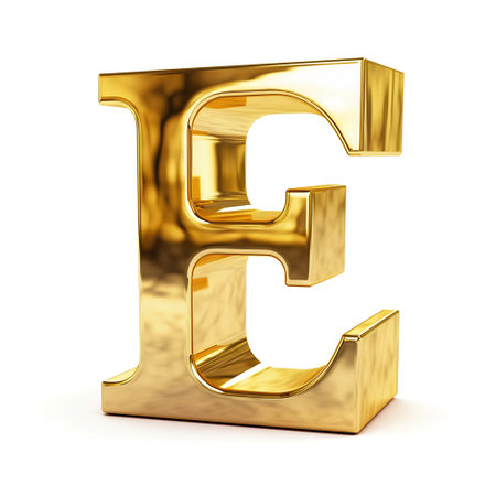 3D Letter G in gold isolated on white background. Golden font.の素材