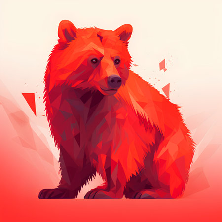 Polygonal bear. Abstract vector illustration. Low poly style.の素材