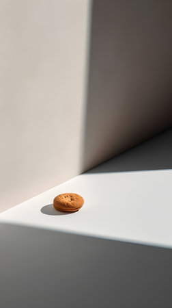 Biscuit on a white background. Minimalism. 3d renderの素材