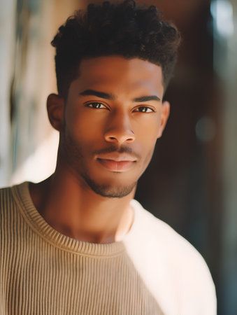Portrait of a handsome african american man in casual clothesの素材