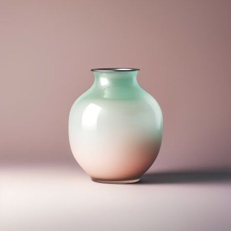 Ceramic vase on pink background. 3d rendering.の素材