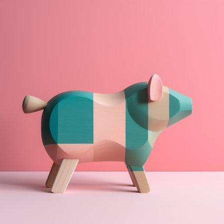 Piggy bank in the colors of the flag of Nigeria. 3D renderingの素材