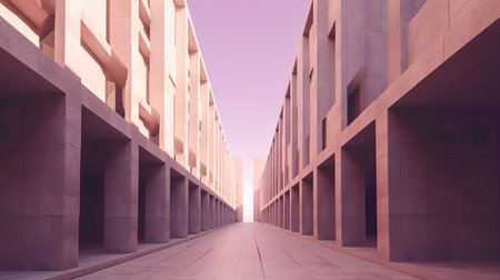Modern architecture of the city. 3D rendering. Toned image.の素材