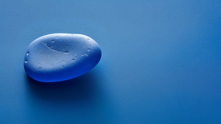 Blue soap on a blue background. Shallow depth of field.の素材